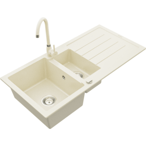 Granitový drez s kuchynskou batériou MEXEN ANDRES béžový vyobraziť