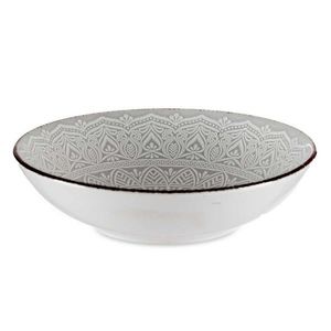 Hlboký kameninový tanier MANDALA 20 cm sivý vyobraziť