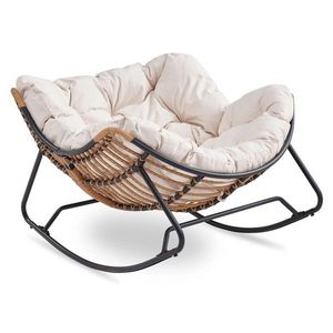 Houpací křeslo Elton béžové/černé vyobraziť
