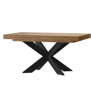 Jedálenský rozkladací stôl Cozy 39 z masívu 160/210 cm dub Rustikal/čierny vyobraziť