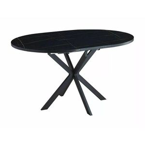 Jedálenský rozkladací stôl Gaston 100/135 cm čierny mramor/čierny vyobraziť