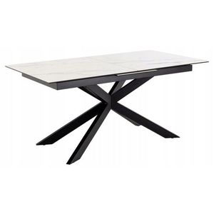 Jedálenský rozkladací stôl Irwine 168/210 cm biely mramor/čierny vyobraziť
