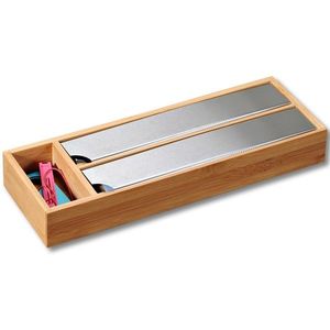 Jednoduchý kuchynský zásobník na potravinové fólie II bambus vyobraziť