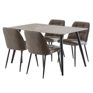 Jídelní set Wicklow šedý/tmavě hnědý vyobraziť