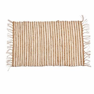 Jutový koberec FRINGE 60x90 cm béžový/biely vyobraziť