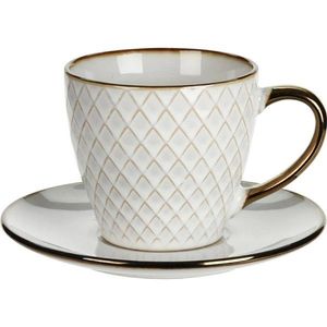 Keramická šálka Queen I. 210 ml s podšálkou krémová vyobraziť