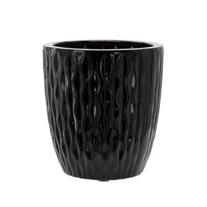Keramický obal na květináč SLOWNY 32 cm černý vyobraziť