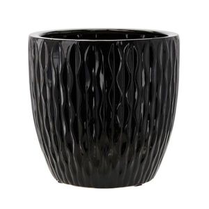 Keramický obal na květináč SLOWNY 39 cm černý vyobraziť