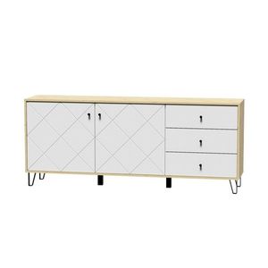 Komoda Bilbao 183 cm dub Artisan/bílá vyobraziť