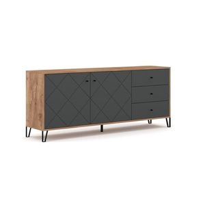 Komoda Bilbao 183 cm dub Craft Tobacco/grafit vyobraziť