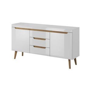 Komoda Nordi 160 cm so zásuvkami biela/dub Riviéra vyobraziť