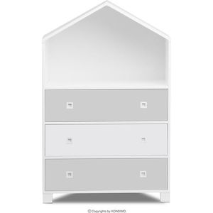 Komoda v tvare domčeka MIRUM sivá/biela vyobraziť