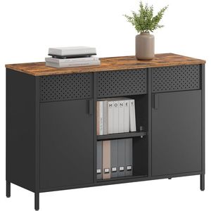 Komoda Vasagle Teduo 110 cm černá/hnědá vyobraziť