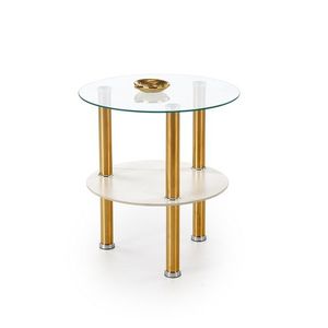 Konferenčný stolík Ducat II biely mramor/zlatý vyobraziť