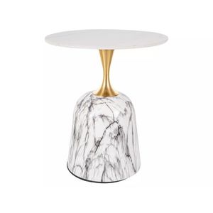Konferenčný stolík Fama biely mramor/zlatý vyobraziť