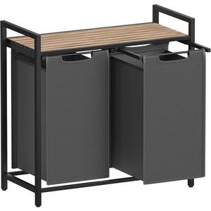 Koš na prádlo Vasagle Ovules 92 l šedý/hnědý vyobraziť