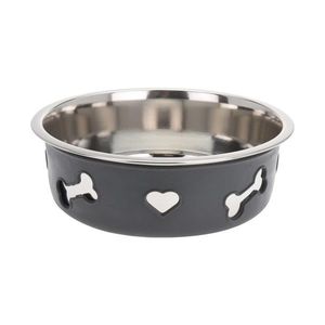Kovová miska pre psa BONES 2 l sivá vyobraziť