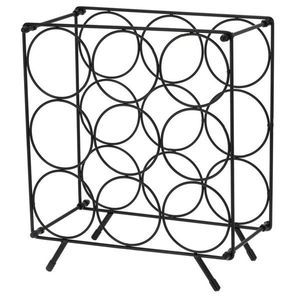 Kovový hranatý stojan na víno Bjory černý vyobraziť