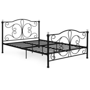 Kovový rám dvojlôžkovej postele Romantic 140x200 čierny vyobraziť