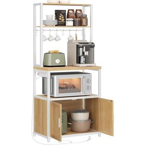 Kuchyňský regál Vasagle Nori 60 cm se zásuvkou bílý/hnědý vyobraziť