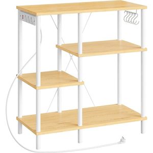 Kuchynský regál Vasagle Vitas 80 cm so zásuvkami hnedý/biely vyobraziť