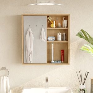 Kúpeľňová skrinka so zrkadlom Houseland Ivy dub Castello vyobraziť