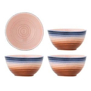 Modré/oranžové keramické polievkové misky v súprave 4 ks 350 ml Tatum – Bloomingville vyobraziť