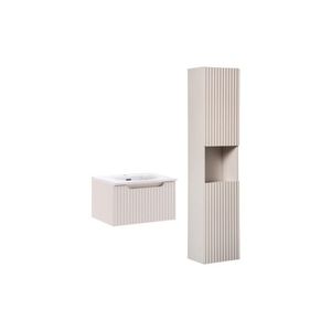 Kúpeľňová zostava Nova Cashmere Sky II so zápustným umývadlom a skrinkami 50 cm kašmírová vyobraziť