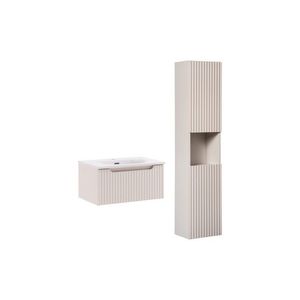 Kúpeľňová zostava Nova Cashmere Sky II so zápustným umývadlom a skrinkami 60 cm kašmírová vyobraziť