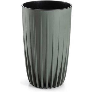 Květináč STRIPPED ECO III 25 cm šedo-zelený vyobraziť