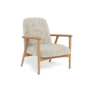 Lounge křeslo Auckland z masivu béžové/dub přírodní vyobraziť