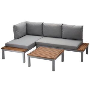 Modulární sada zahradního nábytku Bohito z masivu hnědá/šedá vyobraziť