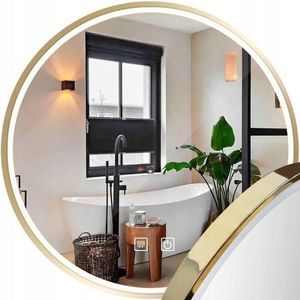 Nástenné zrkadlo s LED osvetlením MMJ 60 cm zlaté vyobraziť