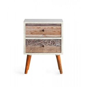 Nočný stolík Malmo biely/orech vyobraziť
