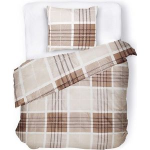 Obliečky z mikrovlákna Prunel 140x200 cm biele/hnedé vyobraziť