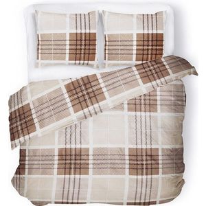 Obliečky z mikrovlákna Prunel 200x220 cm biele/hnedé vyobraziť