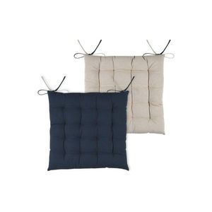 Oboustranný podsedák na židli Duo 40x40 cm modrý/béžový vyobraziť