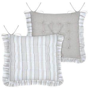 Oboustranný podsedák na židli Josephine 38x38 cm šedý/bílý vyobraziť