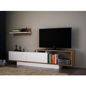 Obývacia stena Asos 180 cm biela/hnedá vyobraziť