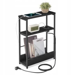 Odkladací stolík s USB Vasagle Blend čierny vyobraziť