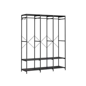 Otevřená šatní skříň Wigo 141 cm černá vyobraziť