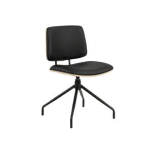 Otočná jídelní židle Owen eko kůže černá/dub přírodní vyobraziť