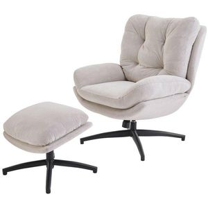Otočné křeslo s podnožkou ROYAL béžové vyobraziť