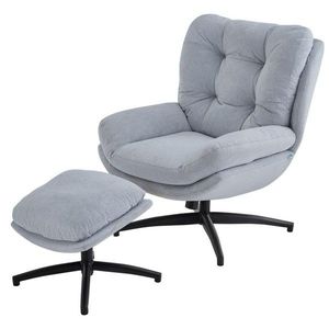 Otočné křeslo s podnožkou ROYAL světle šedé vyobraziť
