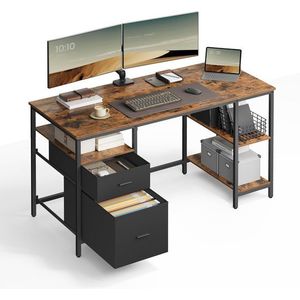 Písací stôl Vasagle Grindstone 140 cm čierny/hnedý vyobraziť