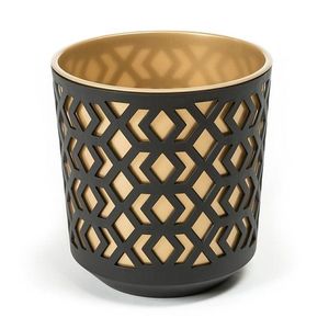 Plastový květináč Etnik 19x20 cm černý/zlatý vyobraziť