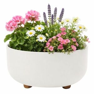 Plastový květináč na nožičkách TERRA 14, 4x29, 7 cm bílý vyobraziť