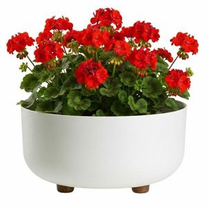 Plastový květináč na nožičkách TERRA 14, 4x29, 7 cm krémový vyobraziť