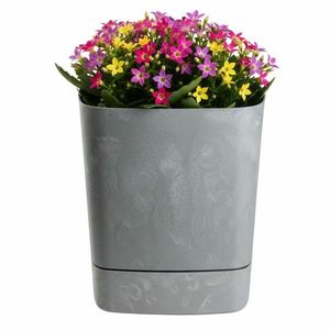 Plastový květináč s podmiskou Cubi 19x19 cm - výber z 6 prevedení vyobraziť