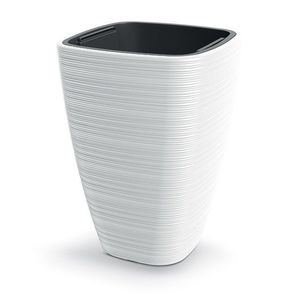 Plastový květináč Venas Square bílý vyobraziť